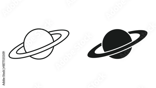 Saturn Planet Vector Illustration Set