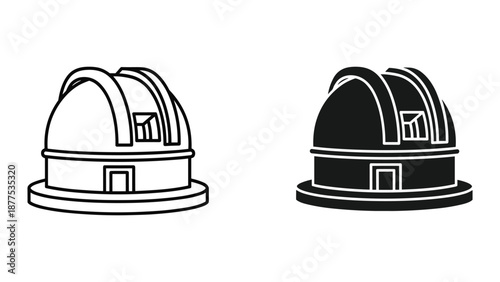 Observatory Dome Vector Illustration