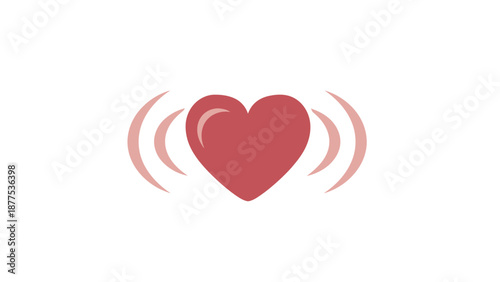 A red heart with sound waves.