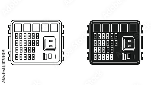 Fuse Box Diagram Vector Illustrations
