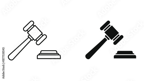 Judge Gavel Vector Illustration for Law and Justice