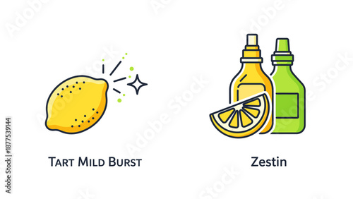 Lemon flavors and zesty drinks ingredients.