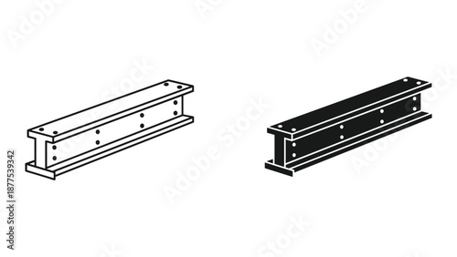 Steel H Beam Vector Illustration