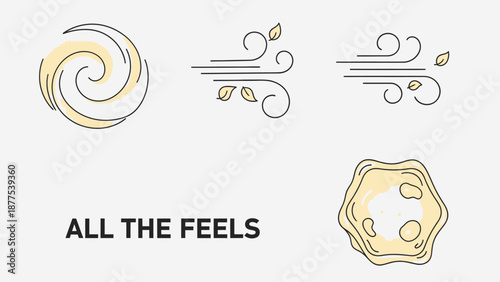 Emotional states represented through abstract designs.