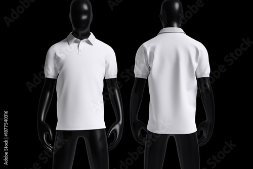 realistic polo shirt on mannequin for mockup with black background