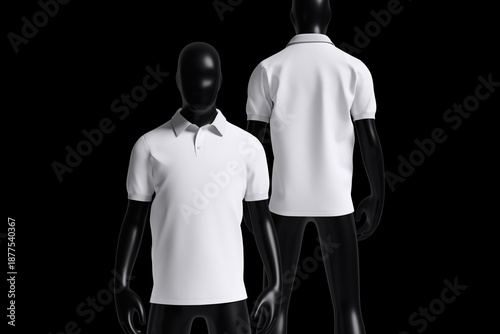 realistic polo shirt on mannequin for mockup with black background