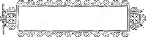 Vintage Ornamental Borders and Corners in Engraved Victorian Style