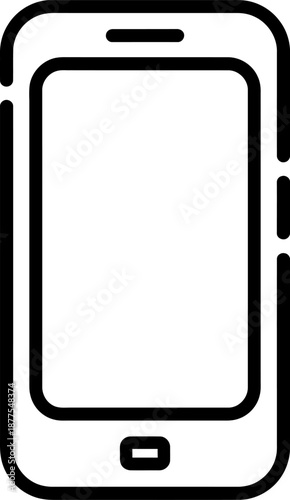Black and white smartphone outline with rounded corners and buttons