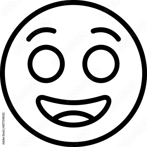 Black and white smiling face with closed eyes smile