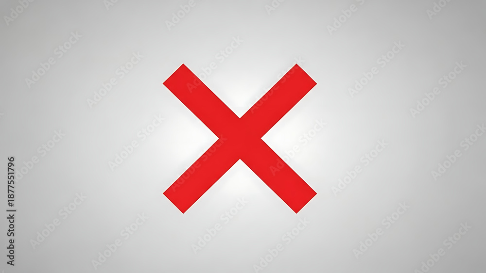 Obraz premium A large red x symbol on a gray background