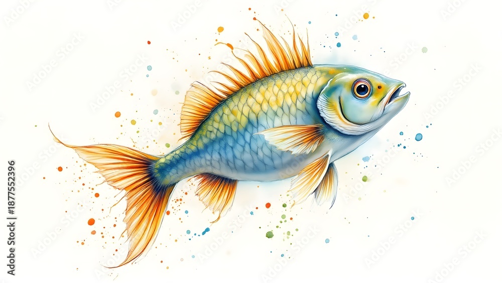 Fototapeta premium gold fish isolated on white