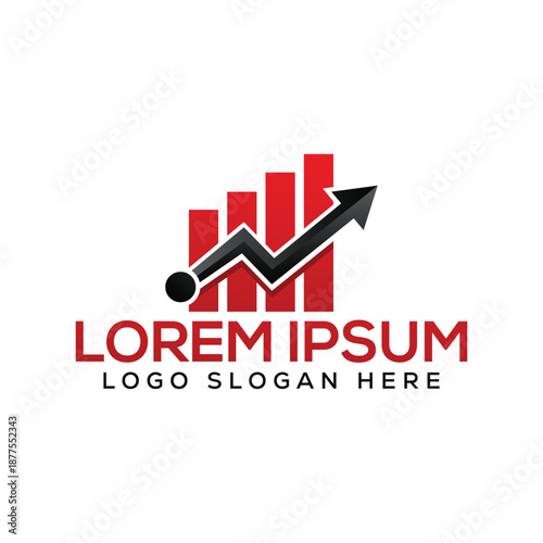 Free Download Modern business logo with growing graph and arrow - GFXLoad
