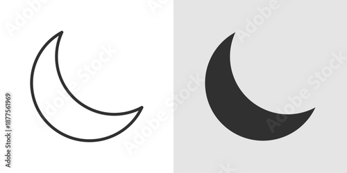 Moon Icon representing night, astronomy, lunar phases, and celestial themes.