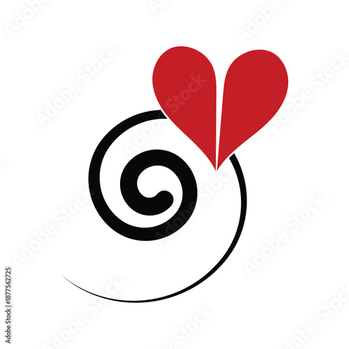 Minimalist Red Broken Heart Split in Half on Black Background for Sadness Divorce and Emotional Heartache Concept