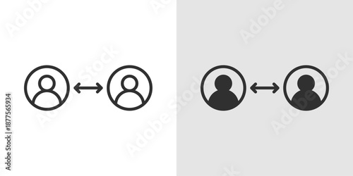 Peer to Peer Icon representing decentralized connections, direct communication, and networked systems.