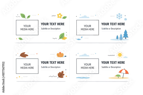 Seasonal Motion Templates. Seasonal motion graphic assets (templates). A versatile motion template with placeholder areas for text and media, accented by