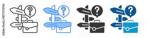 Career Choice Icon Set Vector Collection Isolated In Black And White