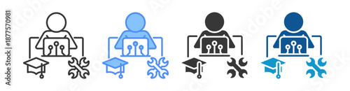 Vocational Icon Set Vector Collection Isolated In Black And White