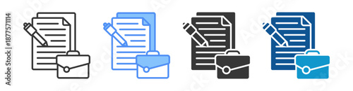Writing Icon Set Vector Collection Isolated In Black And White