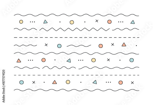 Organic Line Pattern. Clean line pattern illustration. Hand-drawn style lines repeating with slight variations, creating an organic and friendly texture. A