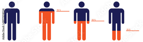Human Figure Icon Set with Highlighted Body Parts for Medical, Fitness, and Anatomy Visualization