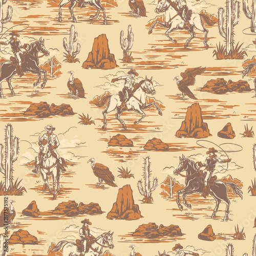 Desert cowboys riding