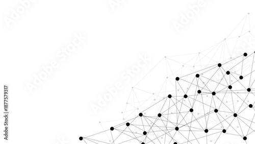 Abstract Network Connection Background with Dots and Lines on White – Minimal Polygonal Tech Mesh Design for Digital Communication, Data, AI, Science, Technology, and Modern Business Templates