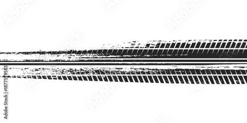 Tire track. Car, bike, motorcycle tyre mark with grunge effect. vector