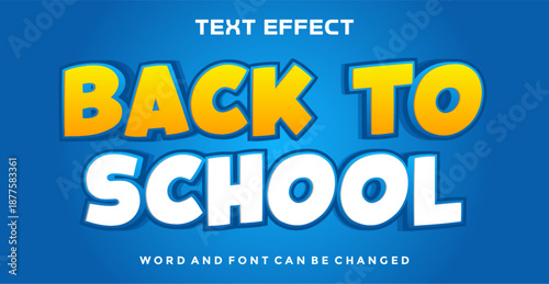Back to school editable text effect