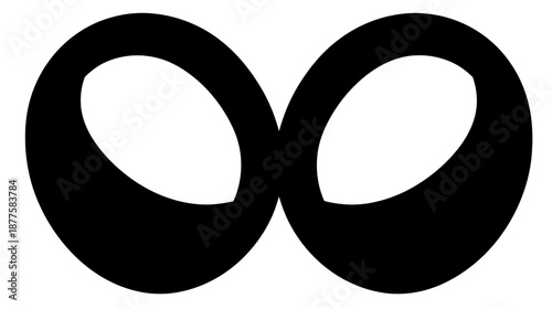 A black, solid infinity symbol on a white background, representing eternity or endlessness