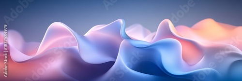 Elegant Abstract Design Featuring Gentle Flowing Gradient Waves with Smooth Lines and Light Shades