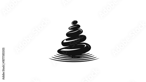 A simple, black-and-white image of stacked stones, a concept often associated with balance and meditation