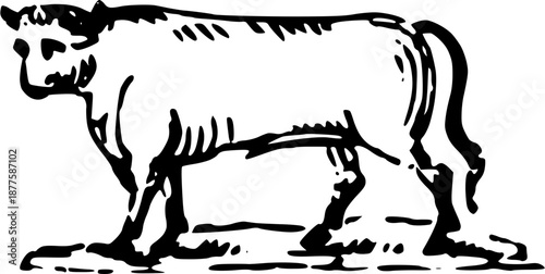 Vintage Farmyard Animal Illustrations in Engraved Rustic Style