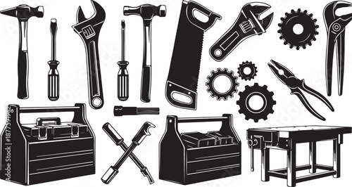 Collection of various tools and equipment for DIY projects