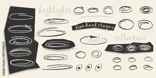 Black and white circle doodles and pencil sketches bring hand drawn charm to life. Playful crayon strokes, hearts, and round shapes create a vibrant scrapbook style circles composition.