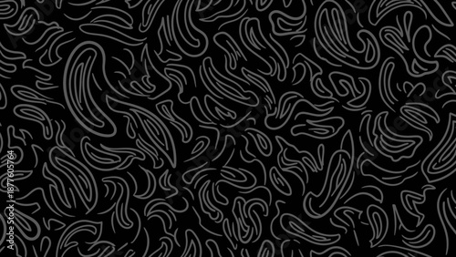 Black Background with White Squiggly Lines Pattern.