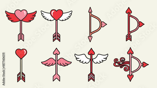 Collection of Arrows and Bows Symbols.