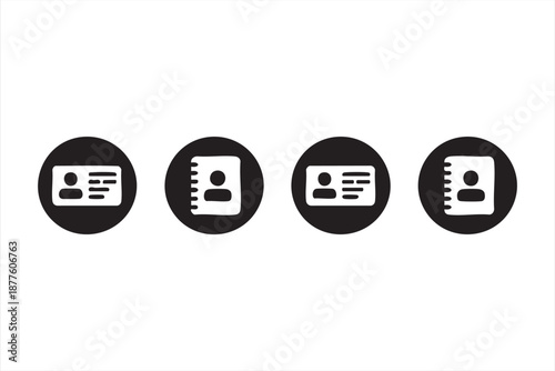 User identity card symbols for login screens, onboarding flows, membership apps