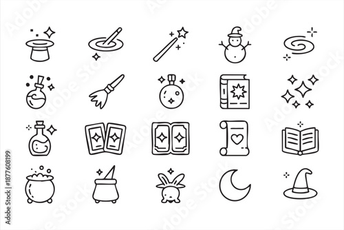 Fantasy spell symbols for spellbook interfaces, occult web templates