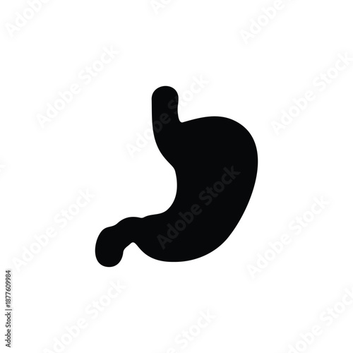 Stomach silhouette icon vector flat design.