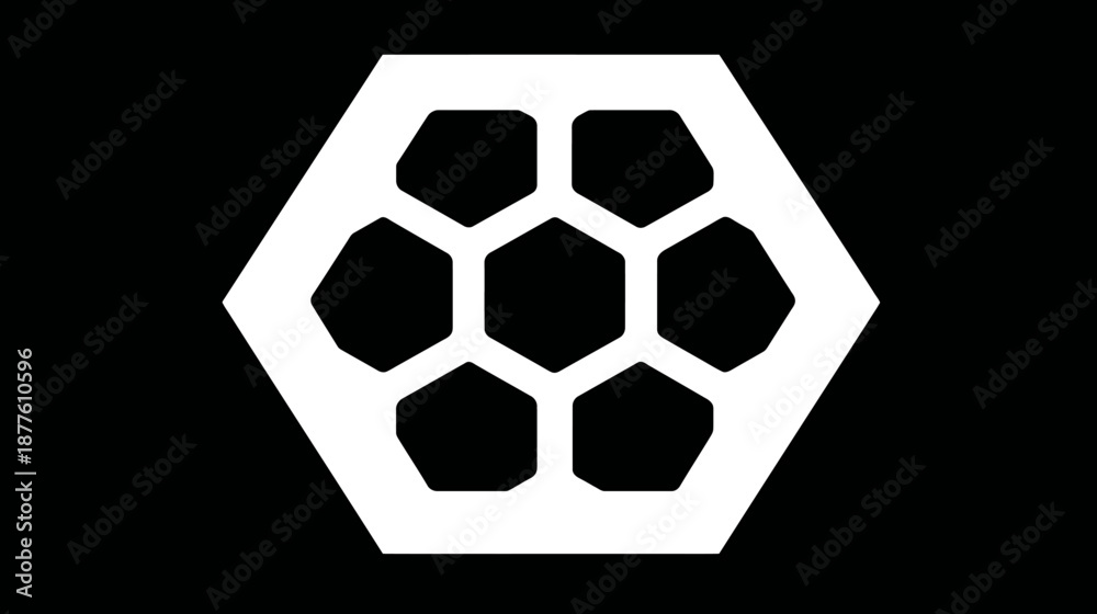 Fototapeta premium A geometric abstract shape with an outer hexagonal frame holding inner hexagonal patterns