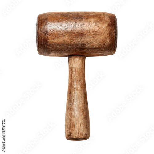A wooden mallet on a black background