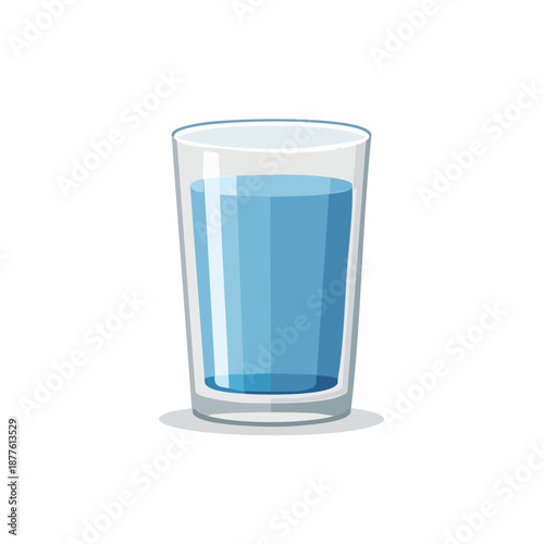 A vibrant illustration showcasing a clear glass filled with refreshing, cool water, symbolizing essential daily hydration and purity for a healthy lifestyle
