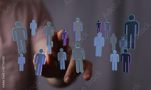 Fotografie Visual representation of interconnected individuals and community concept