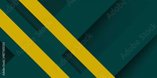 Abstract 3D overlap background design with dark green and yellow combination papercut background. Eps10 vector