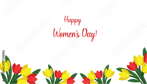 Womens Day Celebration with Colorful Tulips