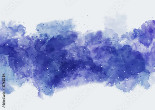 Hand painted purple watercolour splash design background
