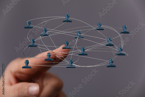 Hand touching digital conne...