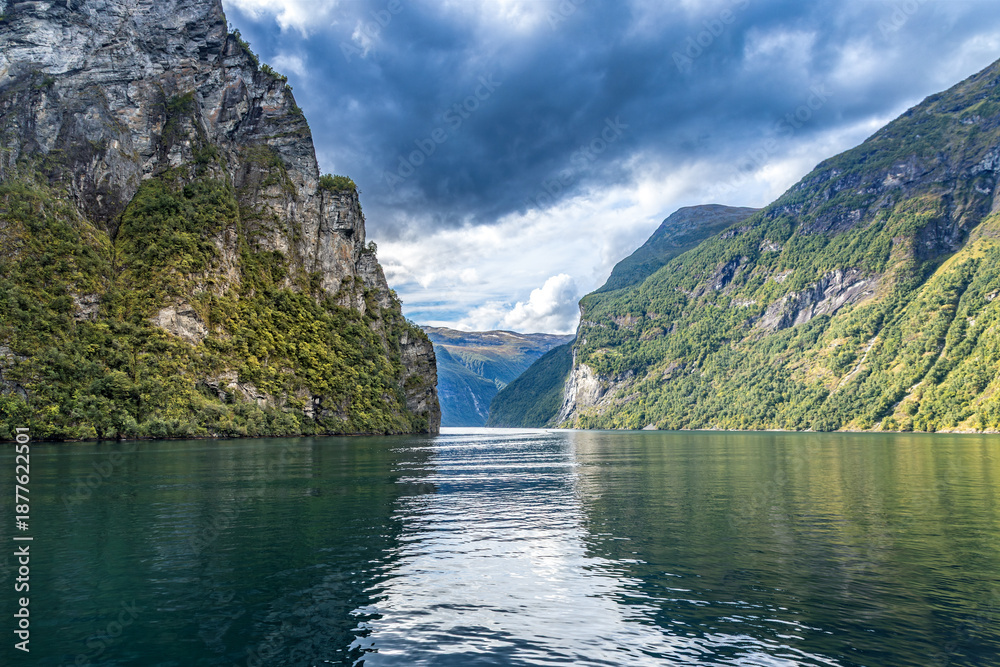Fototapeta premium Inside passage of the Geiranger Fjord in Norway
