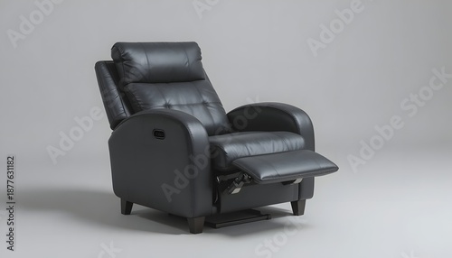 Modern black leather recliner chair for relaxation and comfort